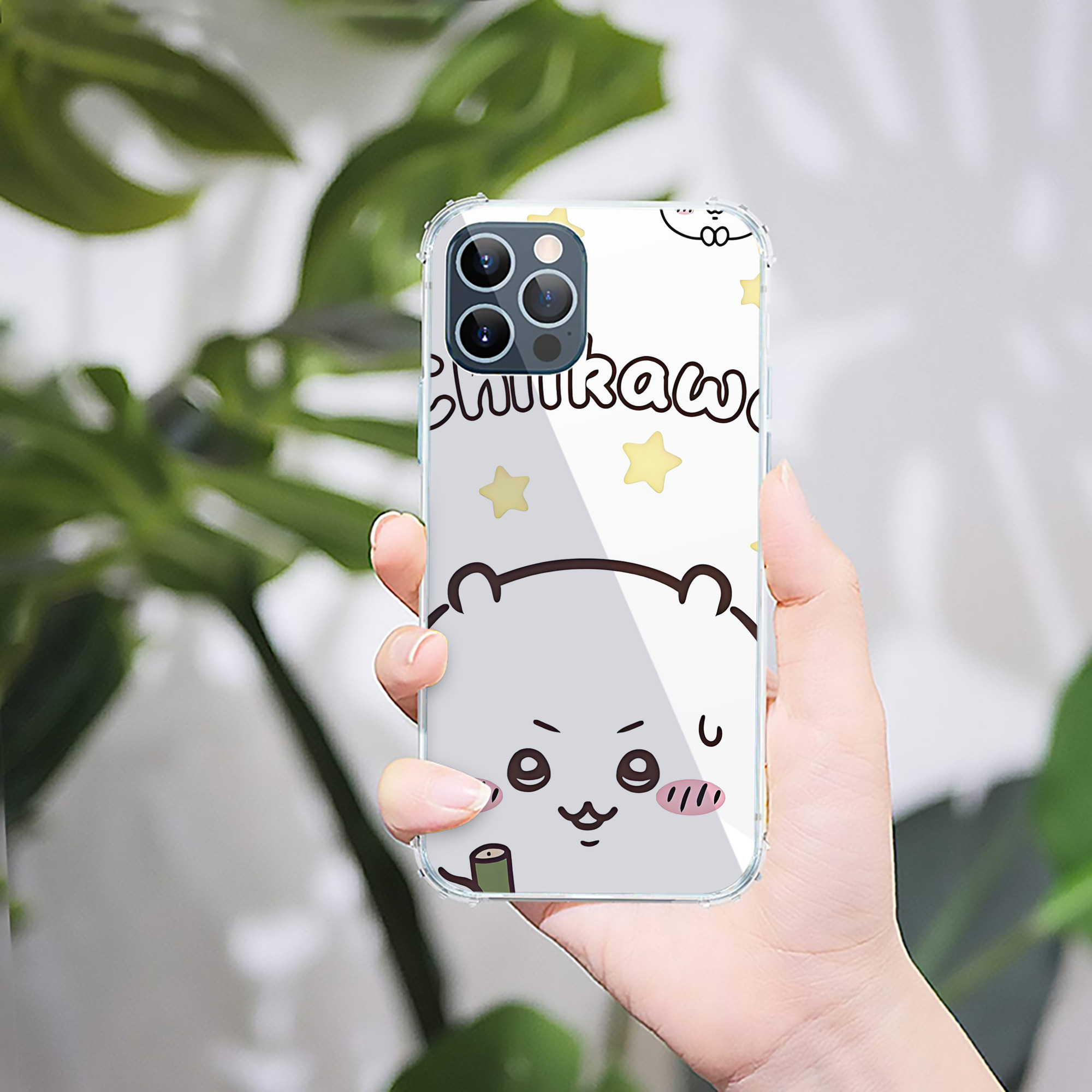 （画像用） ちいかわ Chii-kawa 【iPhone 12シリーズ対応】透明スマホケース（クリアソフトケース）